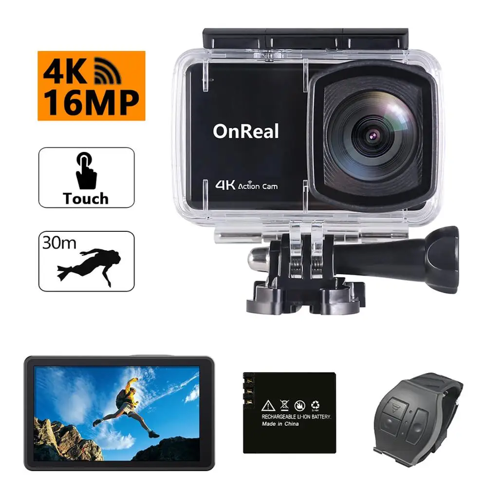 2 45 &quotсенсорный экран HD Экран туры 4 K Спортивная Камера защита от воды на глубине