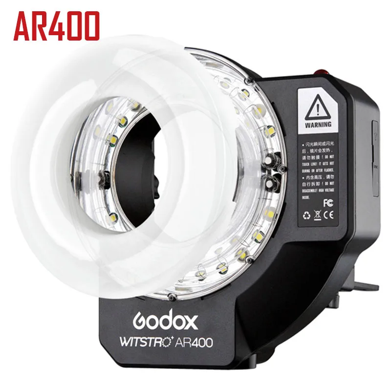 Кольцевая вспышка Godox Witstro AR400 400 Вт литий ионный аккумулятор HSS 2 в 1 светодиодный