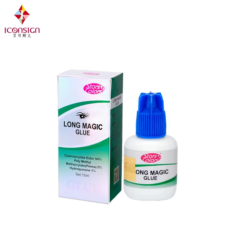 

ICONSIGN 5 bottles/lot Wholesale 15ml/bottle Long Magic Glue Strong eyelash extension glue Low stimulate can hold 4 to 5 weeks