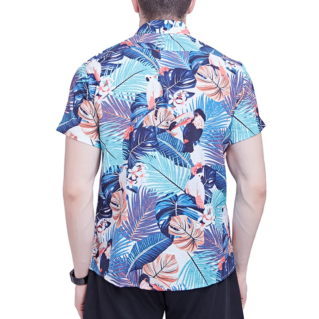 Lncdis модный кожаный чехол с принтом хлопковая рубашка Для мужчин Slim Fit короткий
