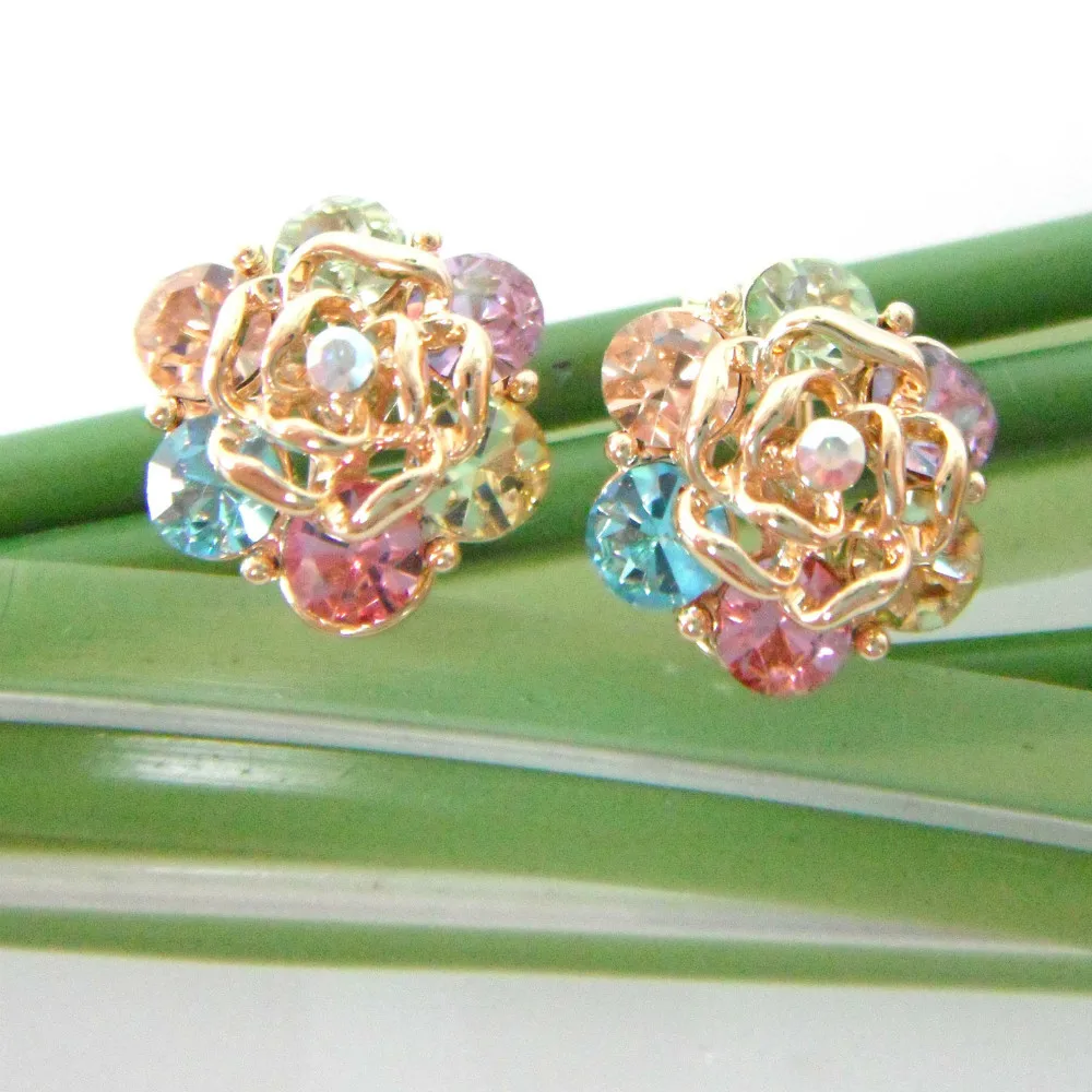 Navachi GP Разноцветные серьги клипсы с кристаллами Rhinstone SMT1127|earrings earring|crystal earringscrystal