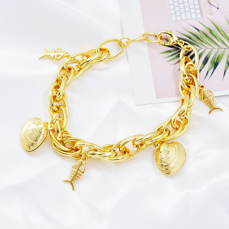 

Diana baby Jewelry Bohemia Charm Bracelet For Women Hand Chains Link Chain Hot Selling Fish Bracelet For Party Jewelry Findings