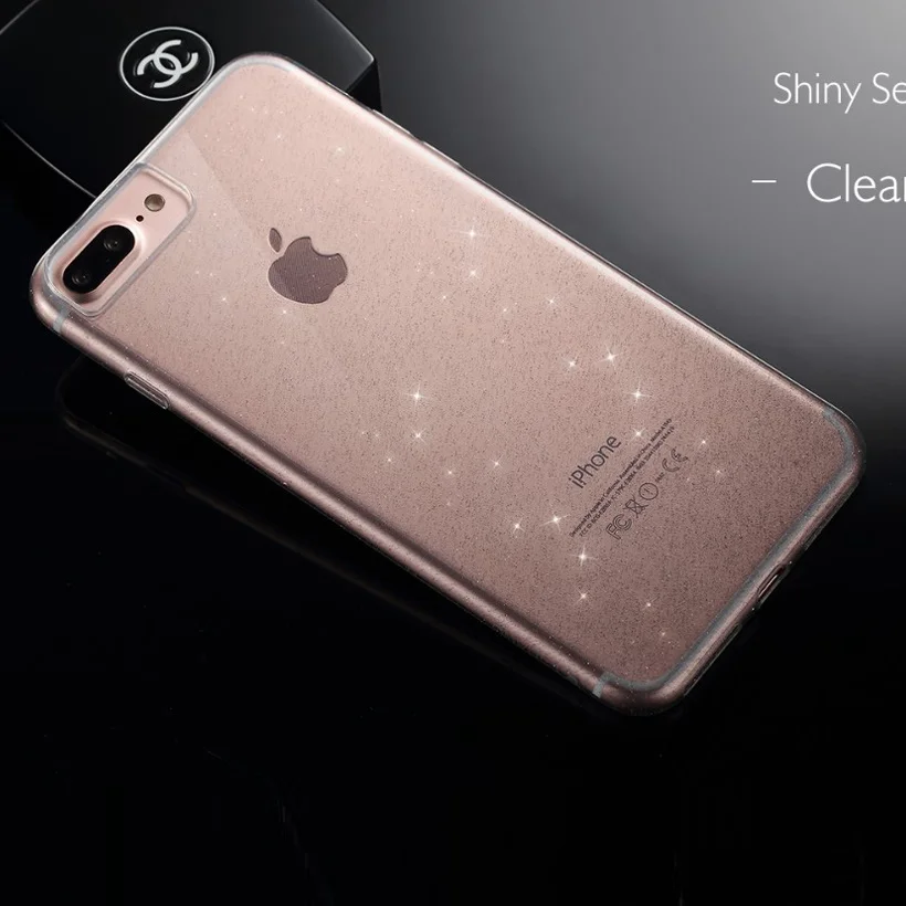 Fshang Сияющий для iphone 8 чехол блеск ультра тонкий Тонкий прозрачный силиконовый