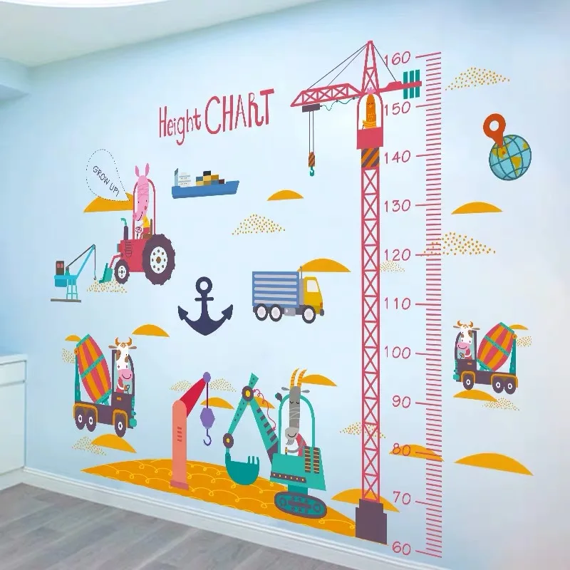 3D мультфильм детей Рост большие наклейки на стену в виде слона Жираф наклейка с