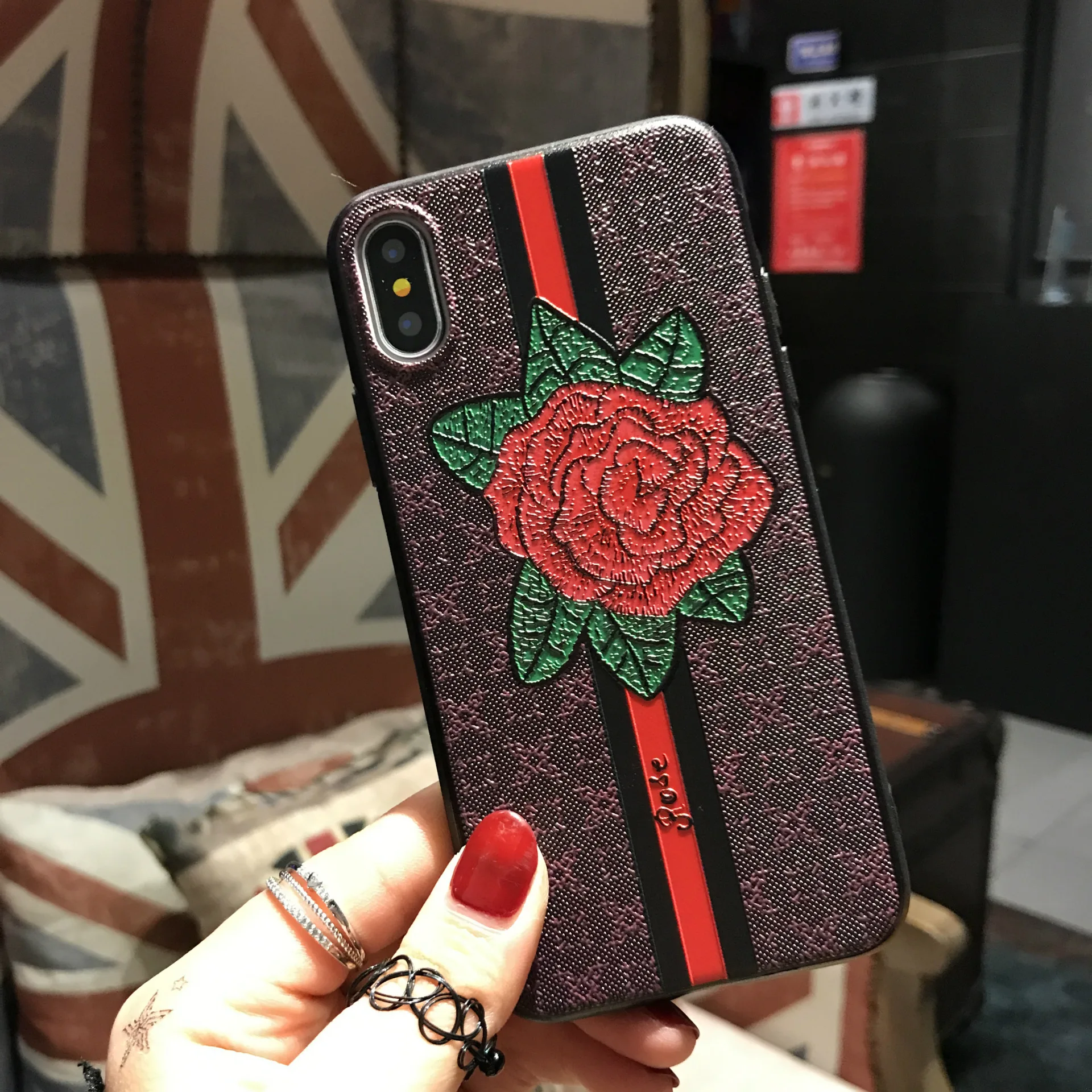 New 3D touch Butterfly bee case for iPhone X Luxury Fashion relief back cover Apple 7 8 6s 6 plus Shockproof protection | Мобильные