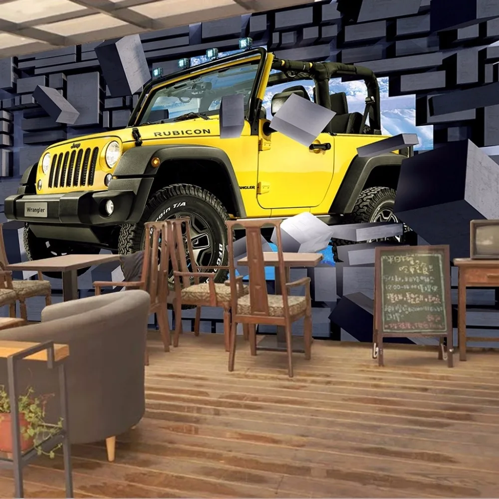 3D картина на стену автомобиля кирпичная стена бара ресторана|mural wallpaper|bar restaurantbrick