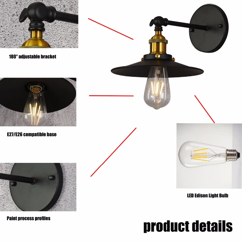 HuaXinV Wall Luminaire Led Retro Lamp 3W E26 Base Sconces Indoor Stair Light Fixture Up Down Lights for bedroom | Лампы и освещение