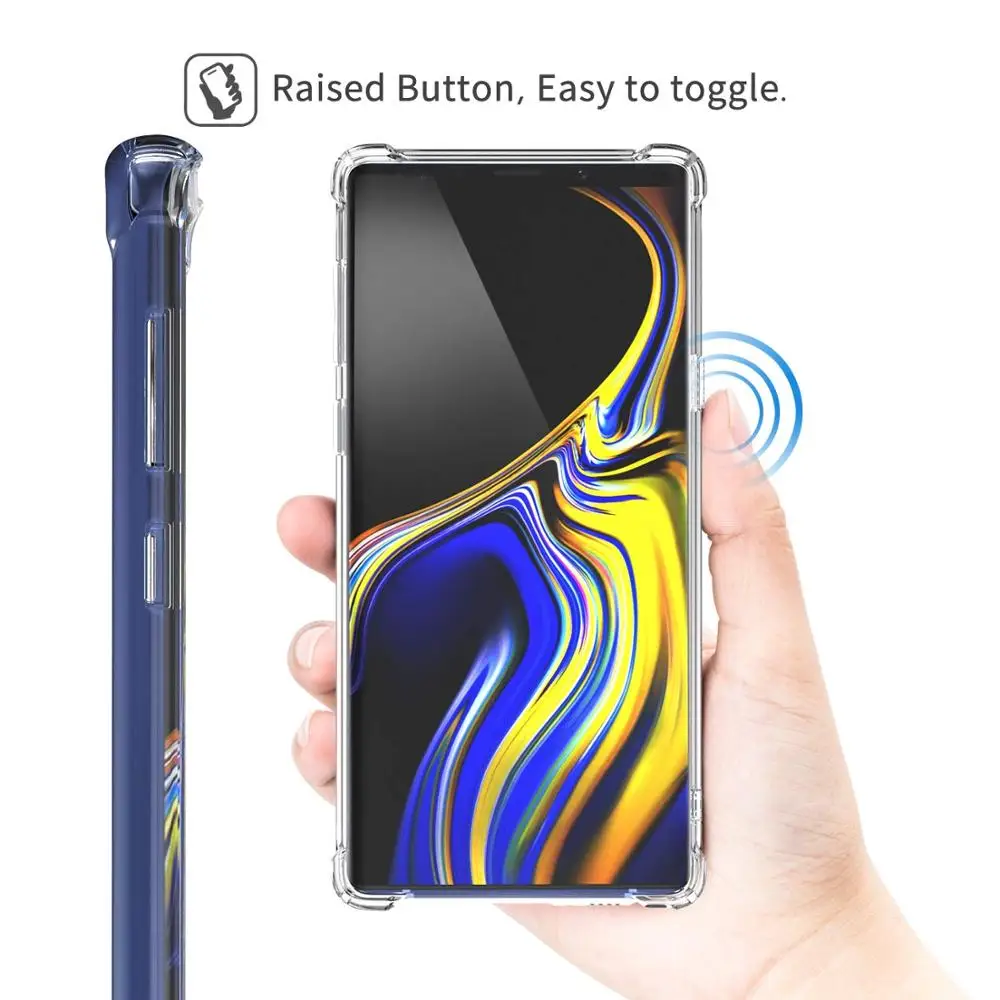 Crystal Dirt Resistant Case For Samsung Galaxy Note 9 Transparent Gel Bumper Anti Skid Soft TPU Rubber |