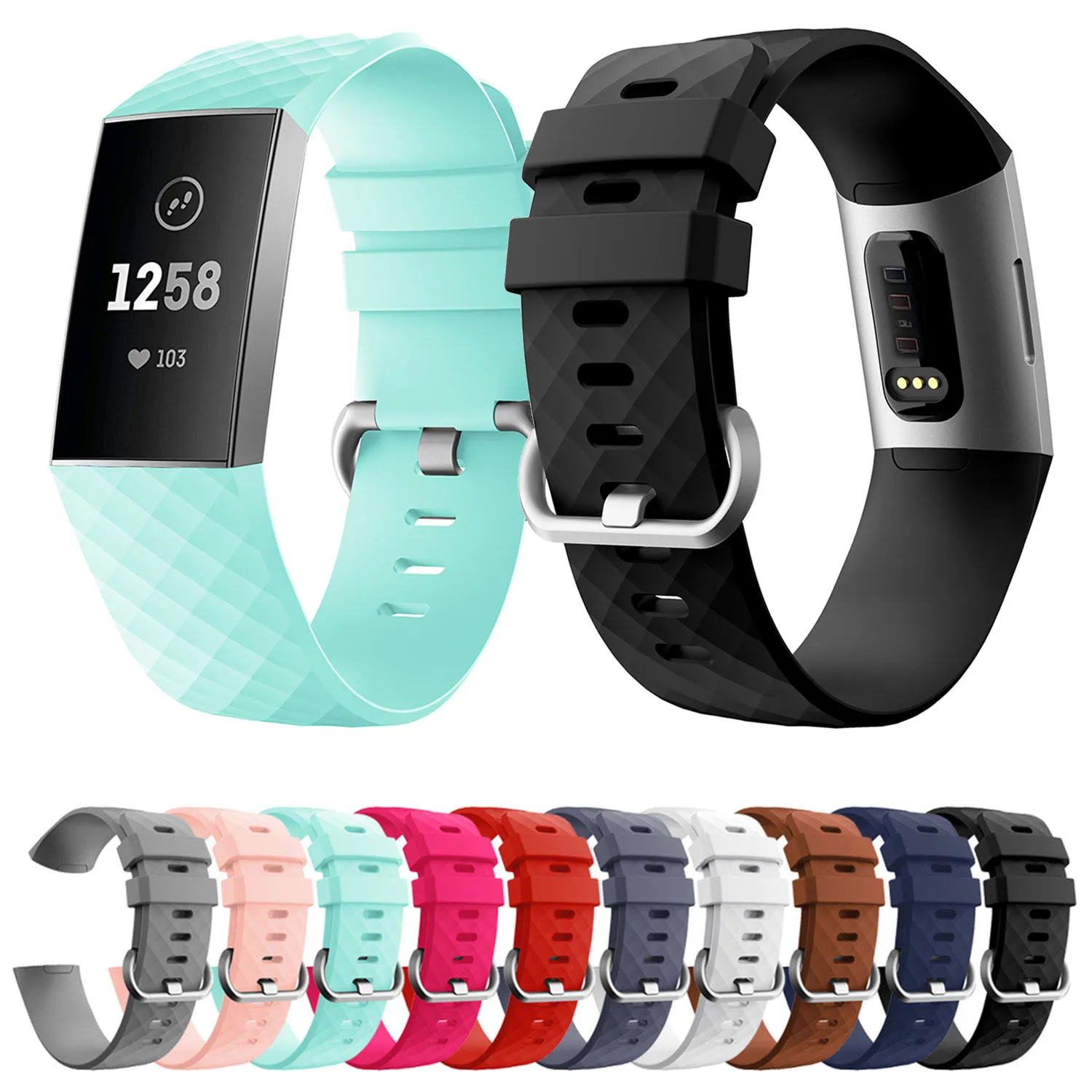 

Soft Silicone Sport Band For Fitbit Charge 3 Wristband Strap Metal Buckle Replacement Watchband For Fitbit Charge 3 Band