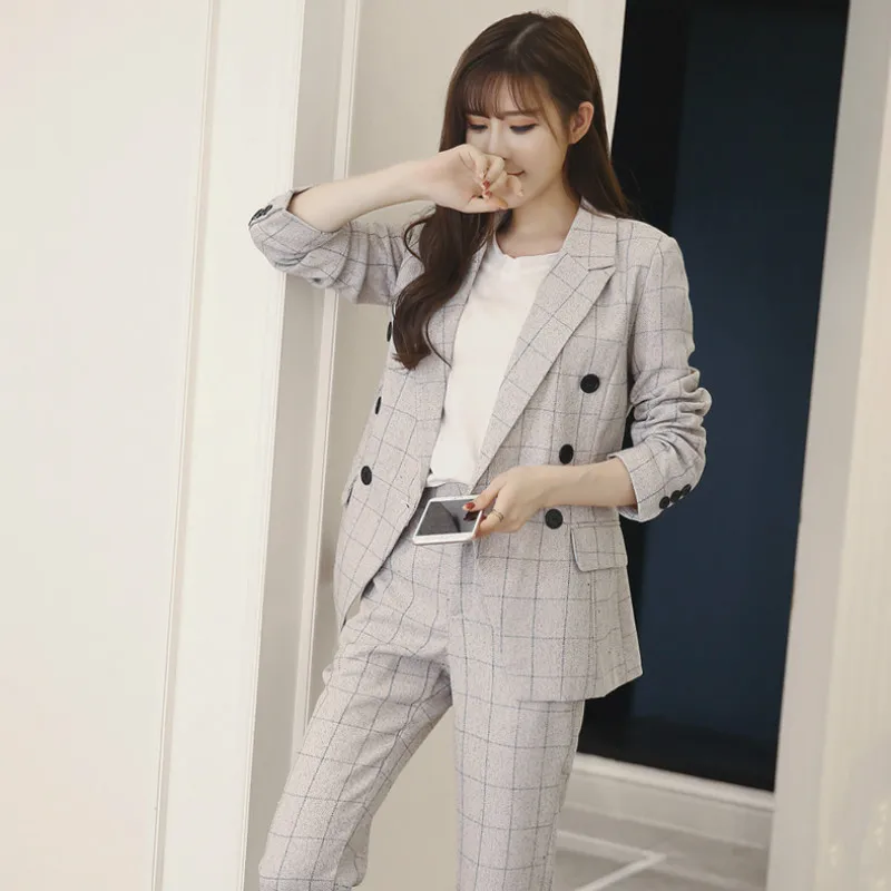 Женский офисный костюм деловой в клеточку с комплект 2 шт.|two-piece suit women|two-piece suitsuit