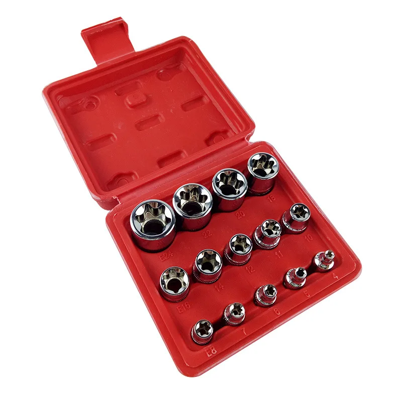 Инструменты HS 14 шт./компл. набор гнездовых бит E Torx Star 1/2 &quot3/8&quot 1/4 &quotDrive E4 E24