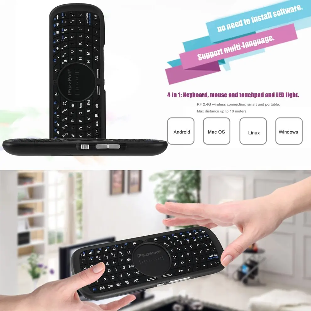 Портативный размер 2 4G мини беспроводная клавиатура для ПК Android Smart tv Box с