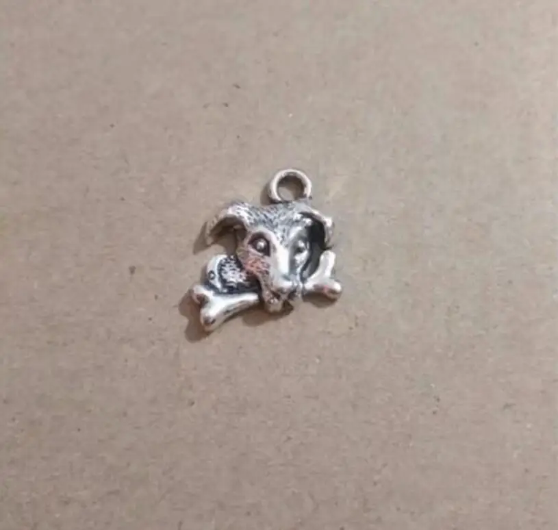 20 шт./лот 15*16 мм античный серебряный цвет собаки едят Кости Шарм животное