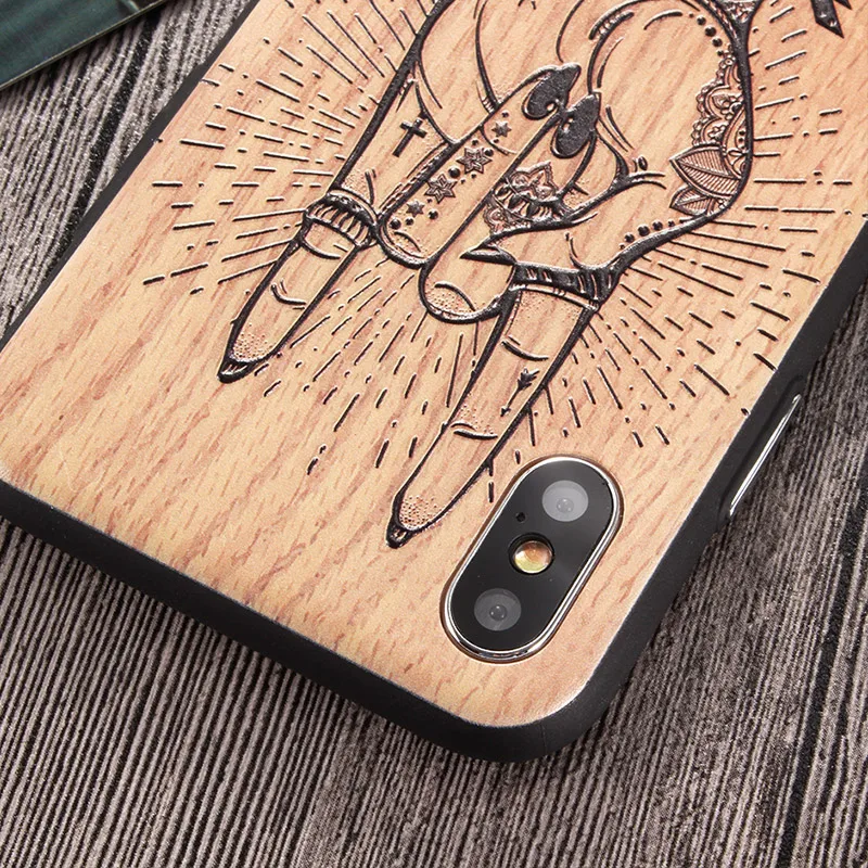 Roc Joan чехол для телефона с изображением деревянного зерна Apple iPhone XS Max X XR 8 7 6 6S Plus