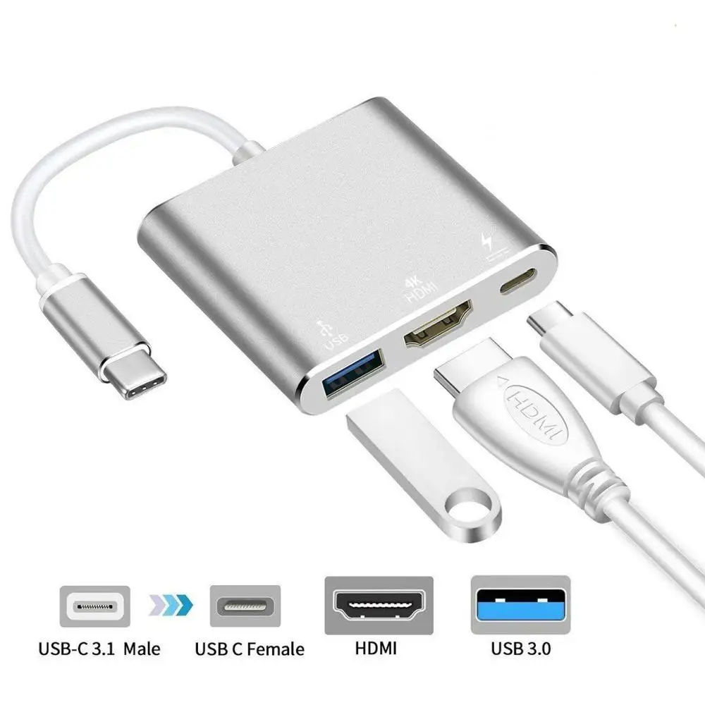 USB C HUB To 4K HDMI совместимый адаптер 3 0 порт Power Delivery для Macbook Pro/Air Thunderbolt 3|USB-хабы| |