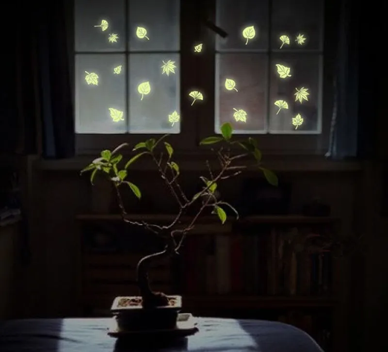 Творческий лист кленовые листья ночь светится в темноте светящиеся наклейки на