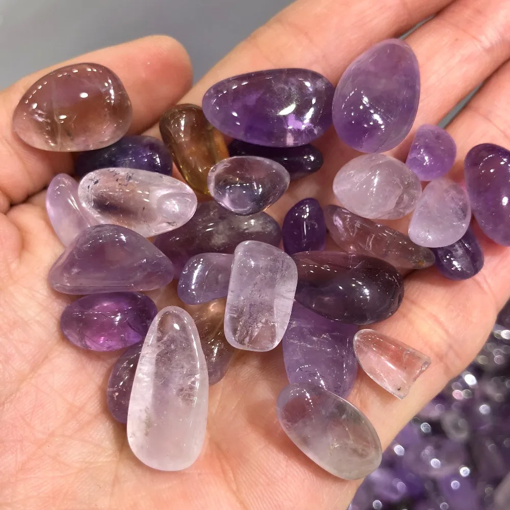 Природный Аметрин камень сверкающий аметист цитрин кристалл Карманный Камень