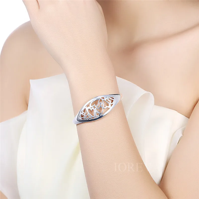 Сердце любовь браслет год сбора винограда для женщин посеребренные браслеты и