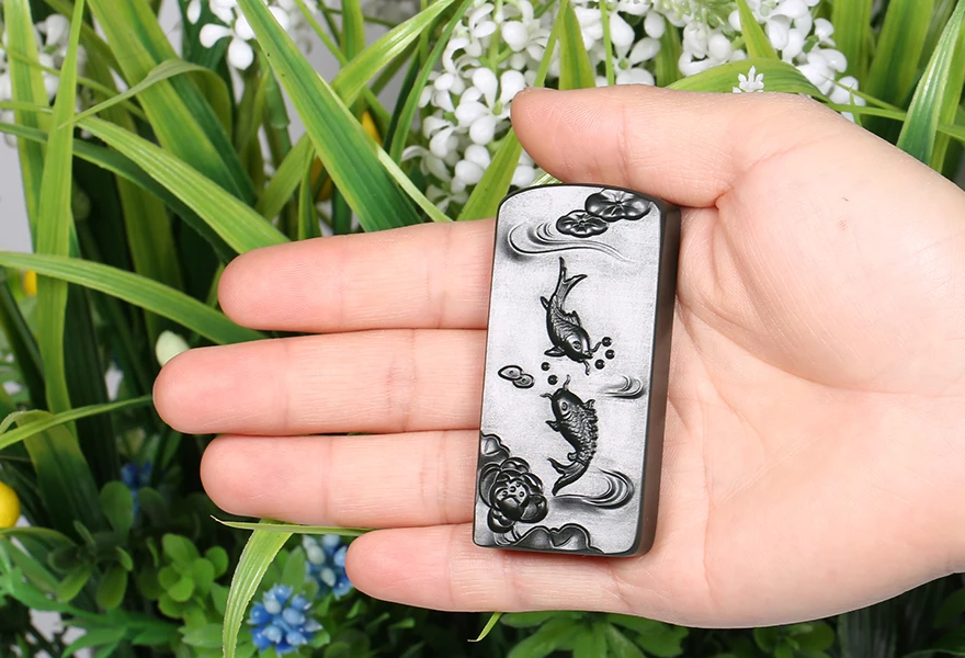 Natural Hetian Jade County Black Sapphire Fine Fish Pendant hp299# | Украшения и аксессуары