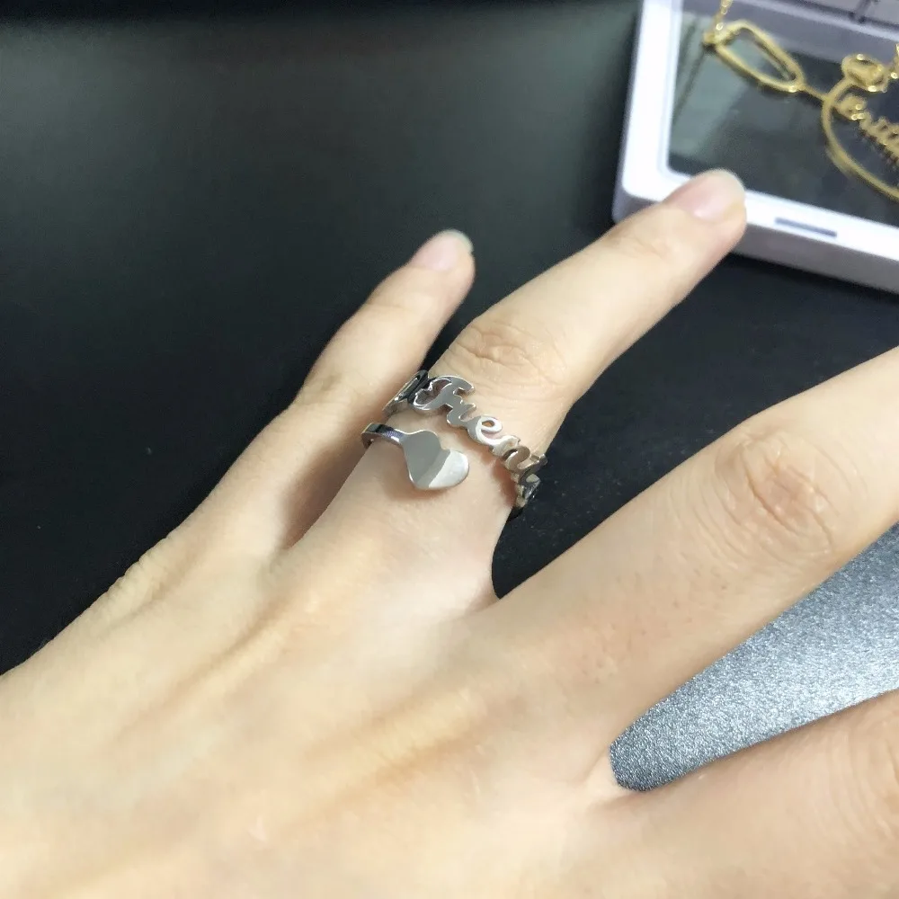 

Gold Color Name Ring Unique Design Fashion Ring for Women Hot Sale Custom Name Rings Popular Personalized Initial Rings Dropship