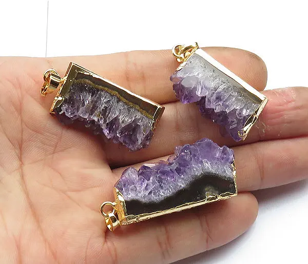 YA1142 Gorgeous Natural Stone Slice Druzy Geode Pendant | Украшения и аксессуары