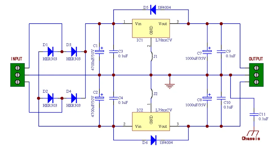 Напряжение печатная плата регулятора для LM317 LM337 или 78xx 79xx IC