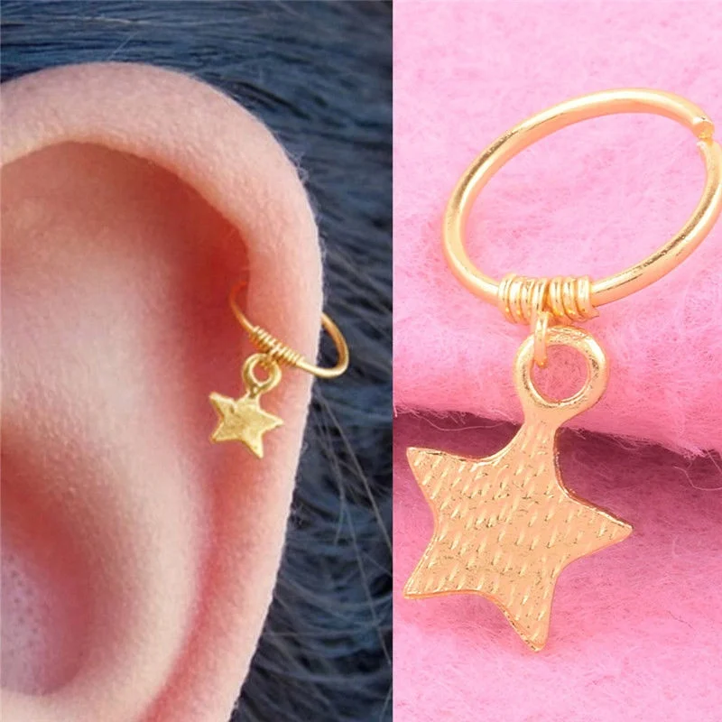 Хрящевая спираль золотого цвета серьги для пирсинга носа украшения тела 1 шт.