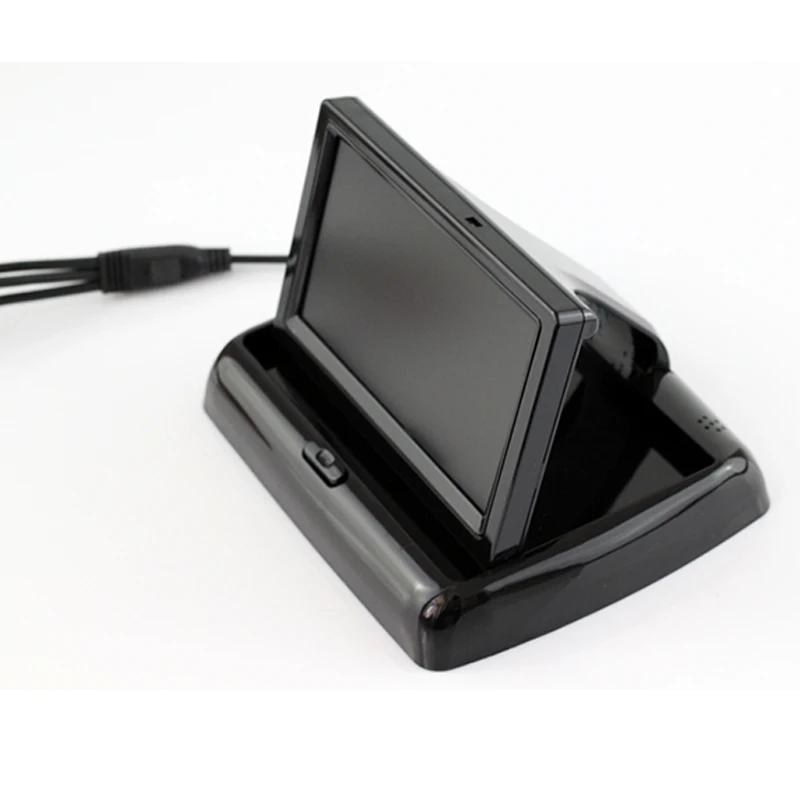 

Fold-able Car LCD Screen Monitor 12-24V 4.3 inch Auto Truck Trailer RV Motorhome Rear View Screen 2 RCA Channels free shipping