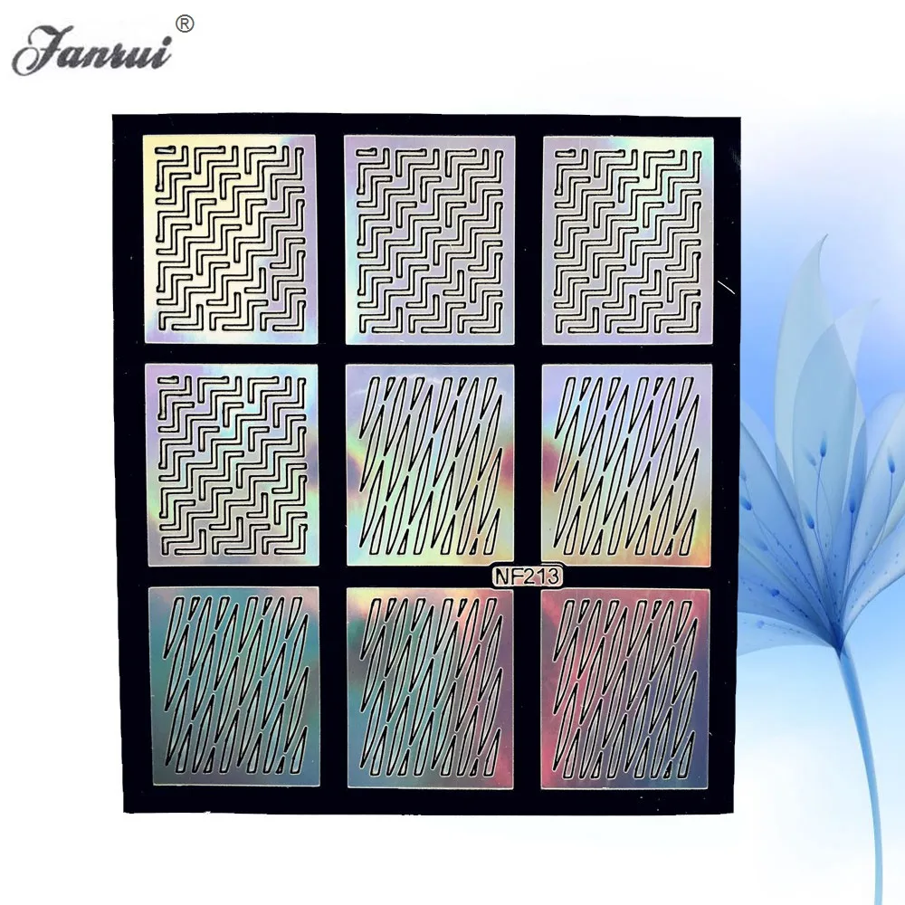 Christmas Xmas Flower Henna Black Hollow Out Nail Art Template Stickers Stencils ABNF316 Manicure Tips | Красота и здоровье