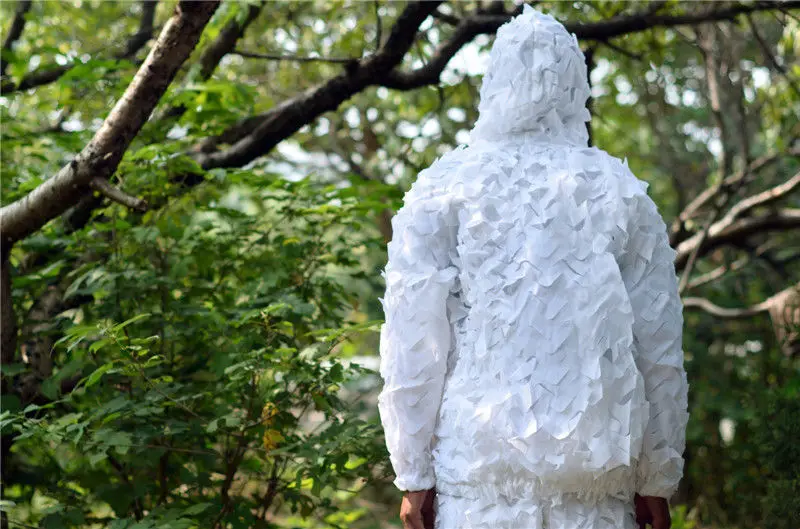 Уличная зимняя охотничья камуфляжная снайперская Ghillie костюм белая камуфляжная куртка брюки Одежда для альпинизма Спортивная тренировочная одежда