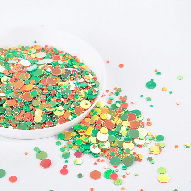 2000 шт./пакет разноцветные 1 4 мм ПВХ плоские в горошек блестки для дизайна ногтей