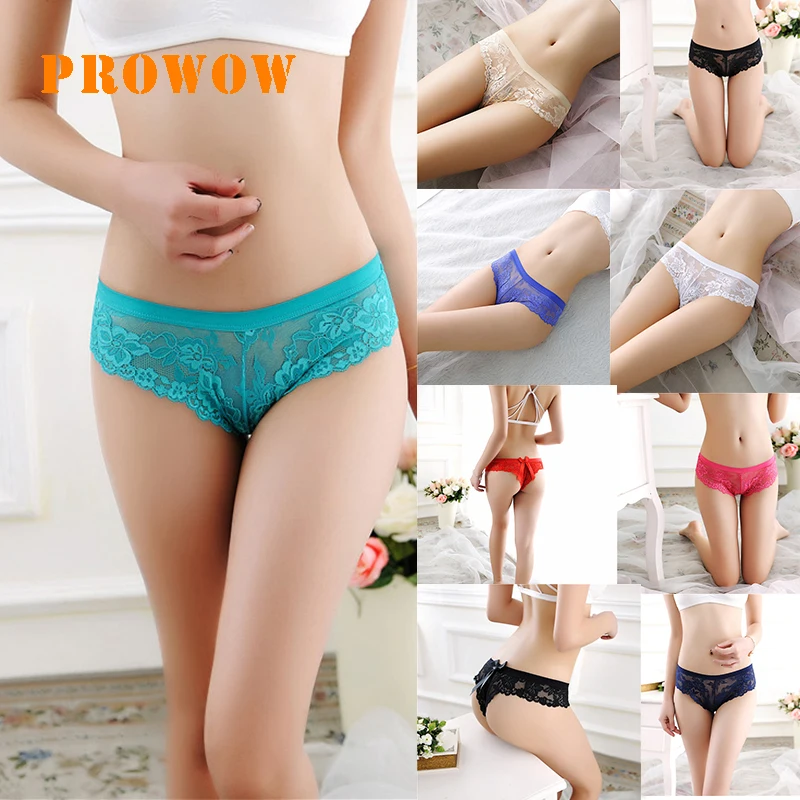 Prowow женское модное сексуальное белье кружевные прозрачные трусики нижнее без