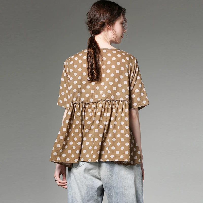 Хлопковые рубашки футболки Плюс Размер Лето с коротким рукавом 2019 новые женские