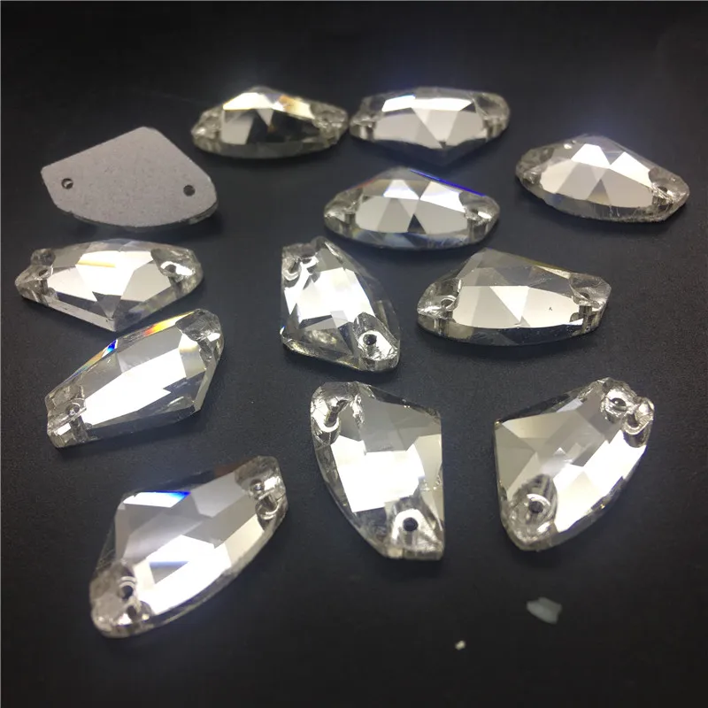 AX Форма Галактическая шить на камни Crystal Clear Цвет Flatback 2 отверстия 5x10 9x14 122x19 мм