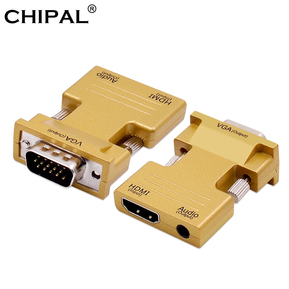 Адаптер CHIPAL HDMI VGA кабель преобразователь цифрового сигнала в аналоговый аудио