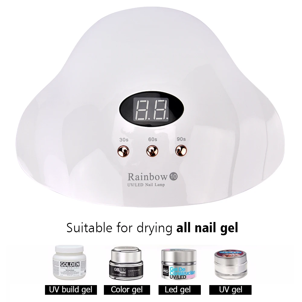 RU Shipping! 48W UV LED Lamp Nail Dryer for Gel Nail Polish Time Display Gel Drying Quick Cure Gels Nail Art Salon Manicure Tool