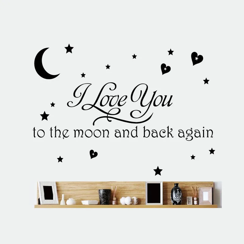 Fashion Wall Sticker Home Decoration Lettering Art Wedding Living Room Tv Background 1 Sheet Decal Black | Дом и сад