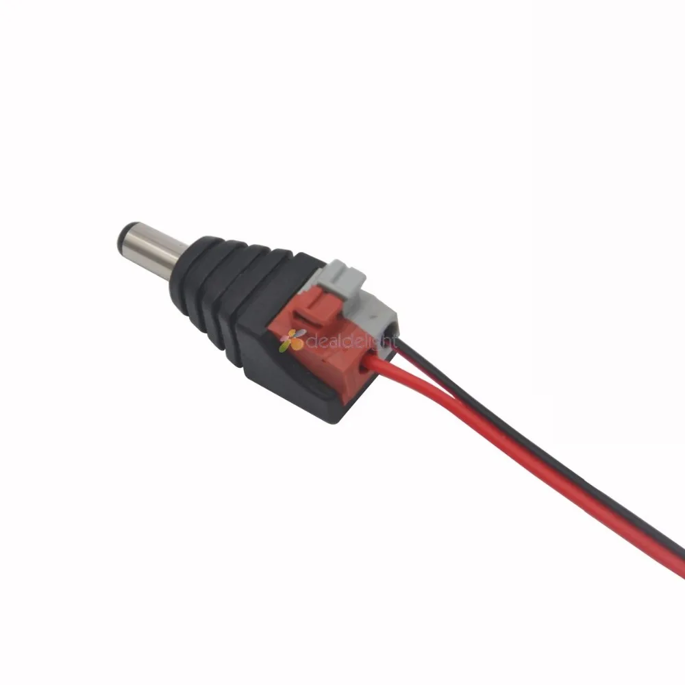 

5pcs/lot Clip Spring DC Connector 5.5*2.1mm Male Female DC Connector Adapter for LED Strip no screw