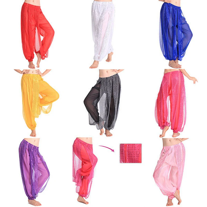 Belly Dance Pant Women's Genie Harem Pants Belly Dancing Tribal Costume Shinny Bloomers Trousers Newest