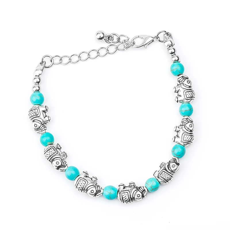 MISANANRYNE Wholesale Fashion Jewelry Cute Elephant Pretty Natural Stone Chain Bracelet | Украшения и аксессуары