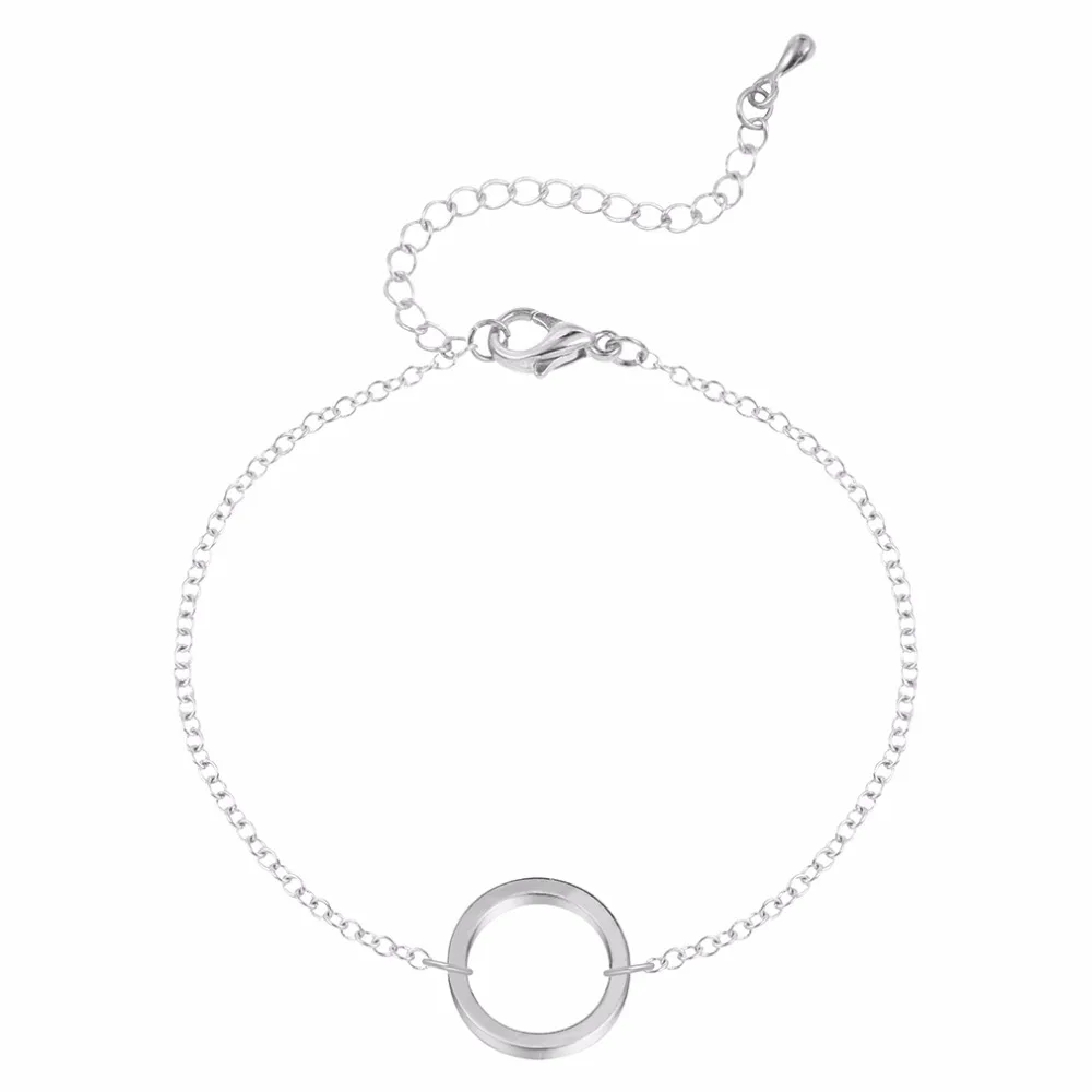 Cxwind Модный комплект из колье и браслета для женщин минималистичный круглый кулон