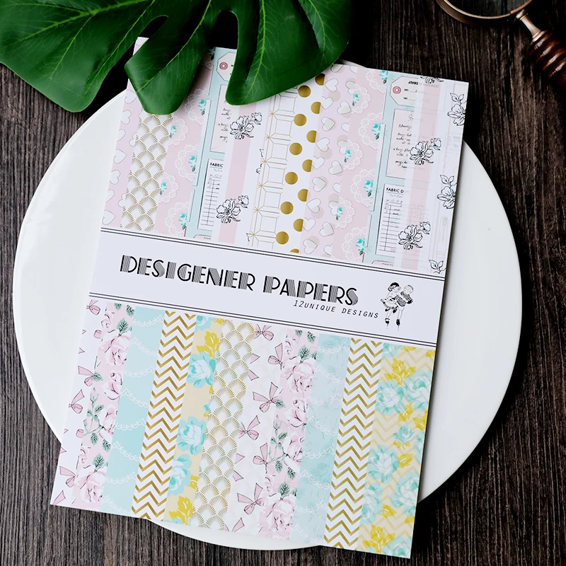 KSCRAFT 24 шт. односторонний Печатный милый цветочный Рисунок креативная бумажная