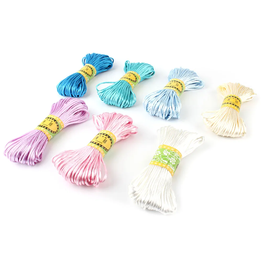 Атласная шелковая веревка для прорезывания зубов 20 метров 2 5 мм|Детские