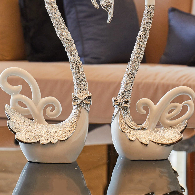 Современные резиновые романтические украшения в виде лебедя для пар | Дом и сад