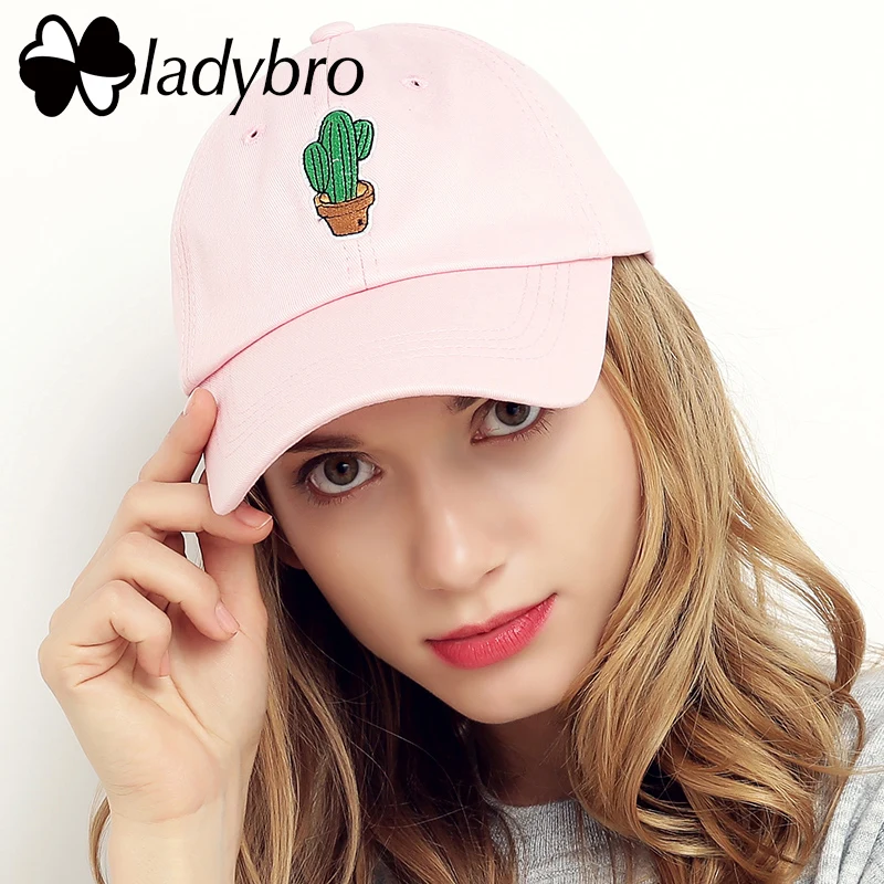 Ladybro модная женская Кепка с вышивкой кактуса мужская бейсбольная кепка