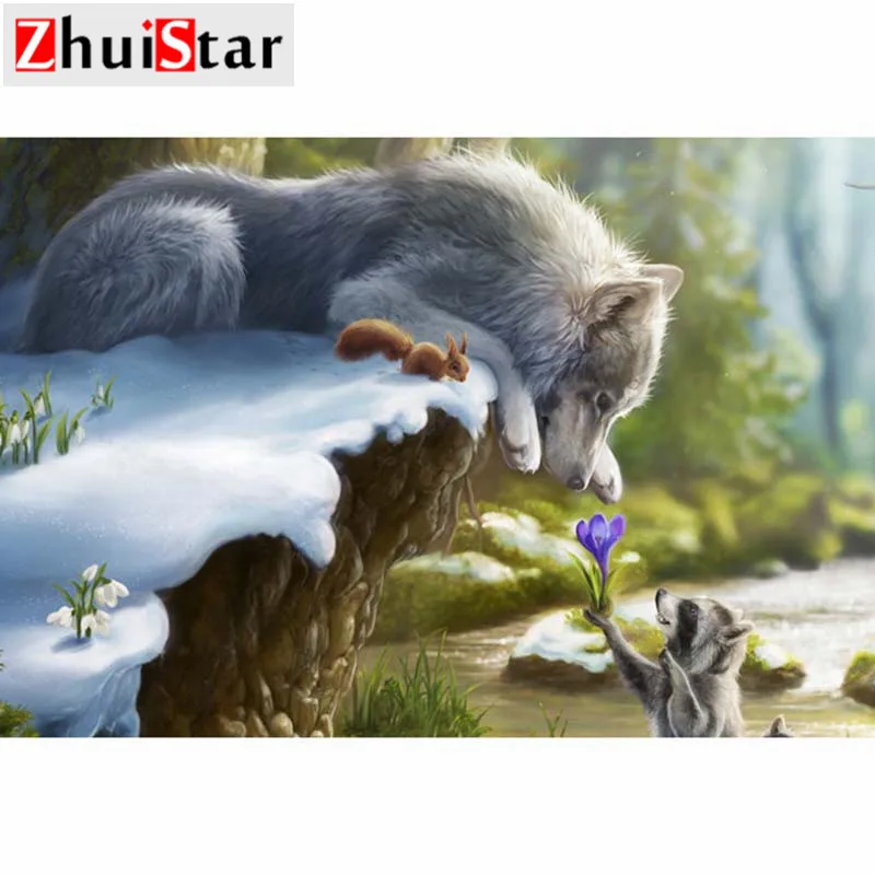 5d diamond painting full square / round embroidery animal love rhinestone DIY mosaic home decoration drop shipping | Дом и сад