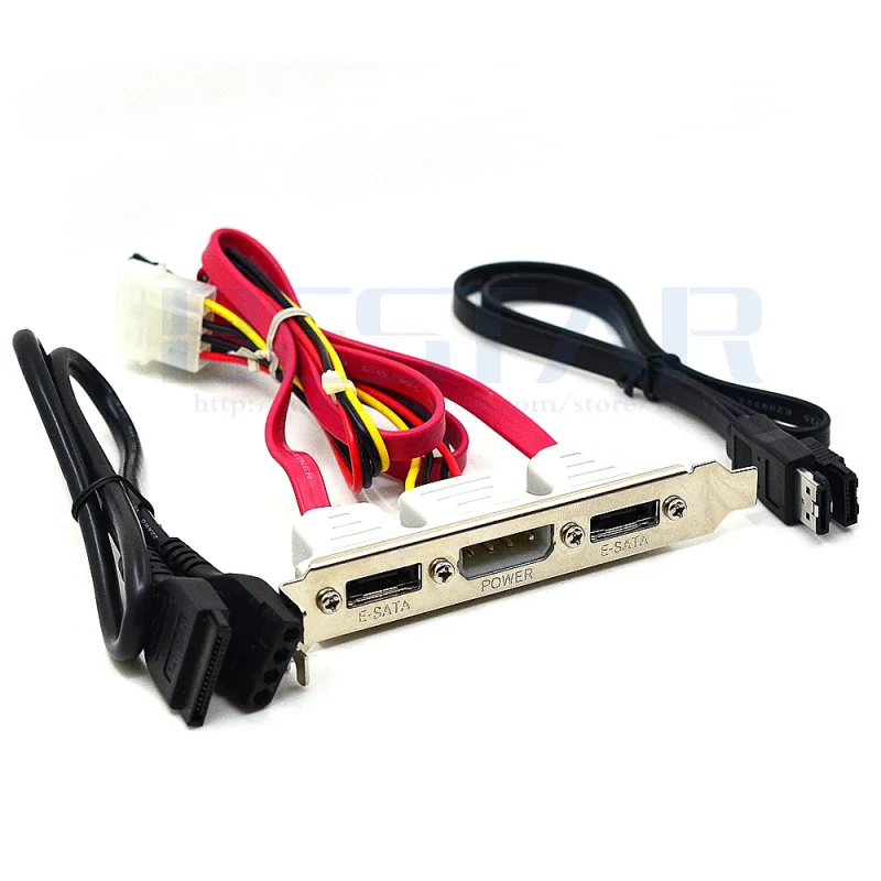 SATA к eSATA + IDE 4 контактный разъем питания PCI ПК компьютерный кронштейн кабель 30 см 2