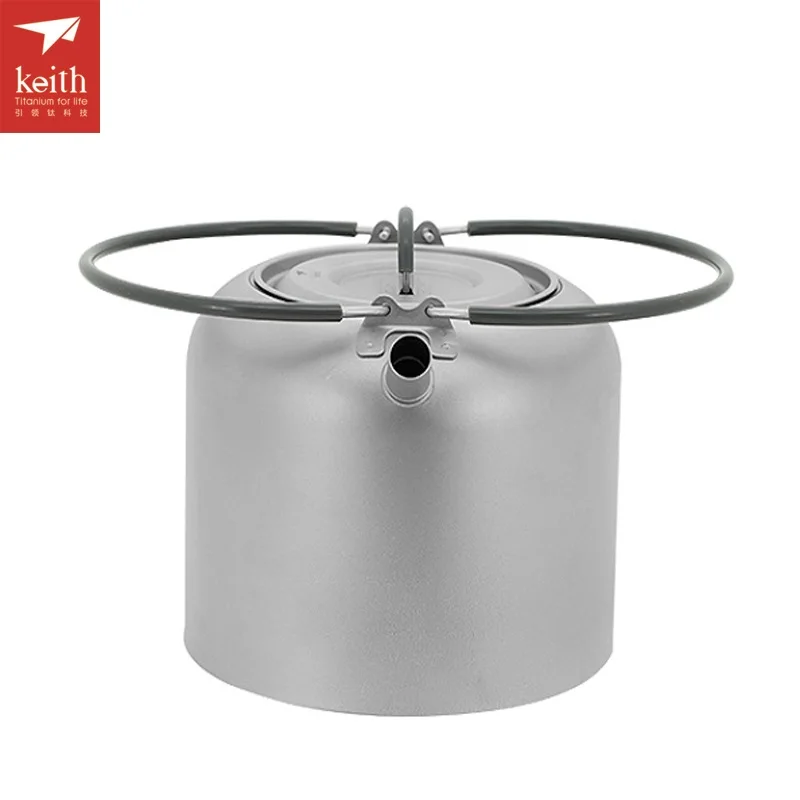 

Keith 1L-1.5L Titanium Kettle Ultralight Camping Kettle Outdoor Cookware Tea Pot Ti3901/Ti3907
