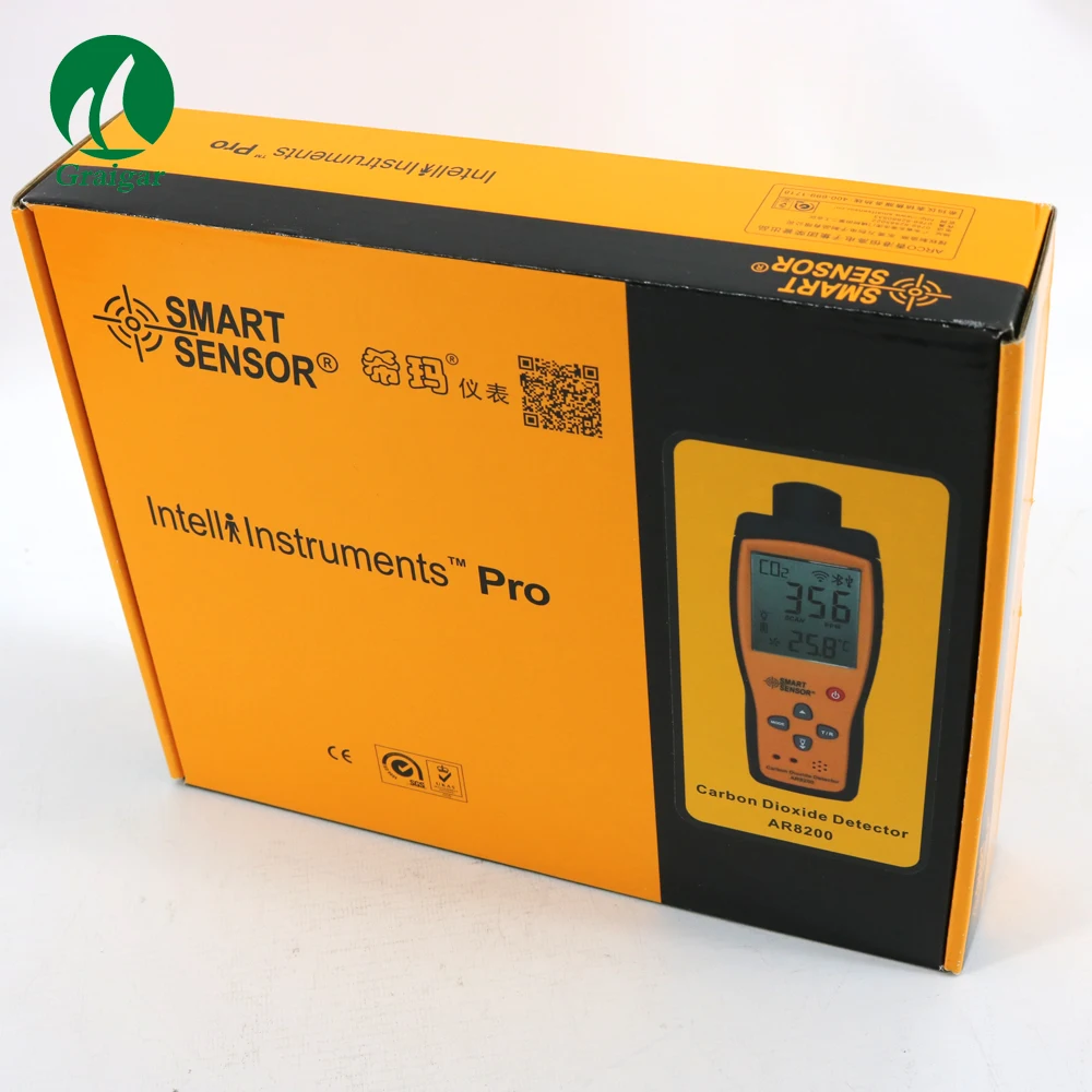 Smart Sensor AR8200 Gas Detector Detects Carbon Dioxide Measuring Range 350~9999PPM | Инструменты