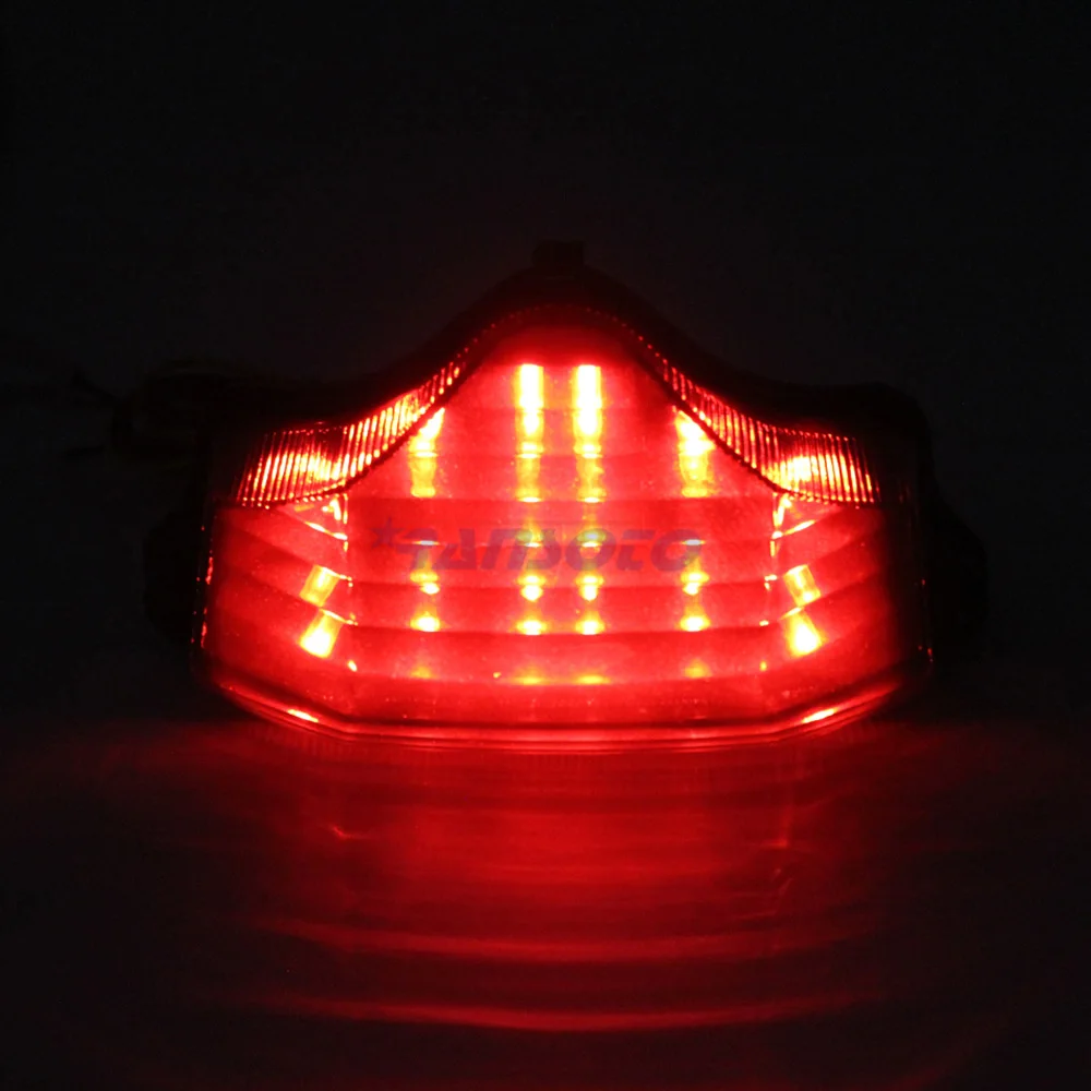 RANSOTO Motorcycle Smoke LED Tail Light Rear Lamp w/ Turn Signals Integrated For Yamaha FZ600 FZ6 2004-2009 |